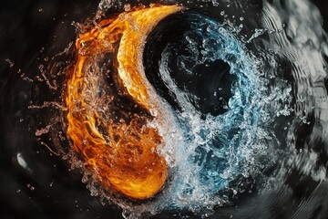 a couple of orange and blue pieces of water