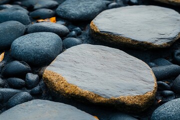 a close up of some rocks and gravel