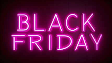 Pink 'BLACK FRIDAY' Neon Sign on an elegant Dark Background