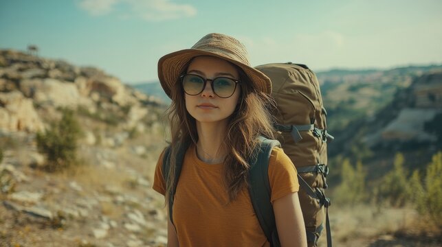 Woman Adventurer Backpacking