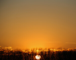 sunset over the river