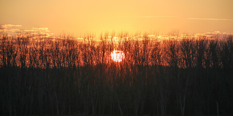 sunset over the river