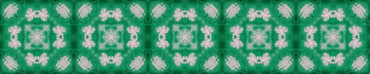 Beige Seamless Ethnic. Pastel Kitchen Tile Green