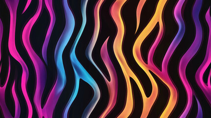 Colorful neon stripes seamless pattern with abstract wavy texture