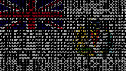 Binary code on flag of British Antarctic Territory.  © Myvector