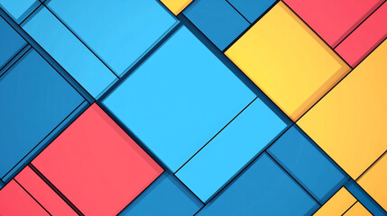 Abstract geometric pattern with blue, yellow, and red squares.