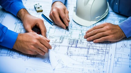 Architects and engineers collaborate on building plans, poring over blueprints to ensure a successful construction.