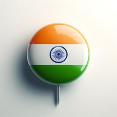 Indian flag pin, Indian flag in a badge, Flag circle symbol, Location tag