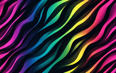 Obraz premium Seamless dynamic neon stripes pattern with gradient tones