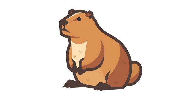 recommend clip art: Design a modern minimalistic woodchuck logo icon isolated on a white background