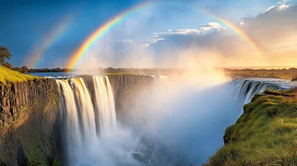 Rainbow Forming in the Mist of a Powerful Waterfall Generative AI