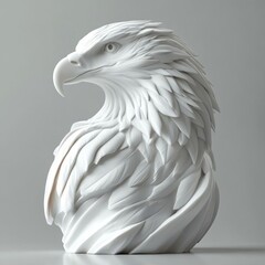 white marble eagle sculpture