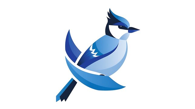 recommend clip art: Design a modern minimalistic bluejay logo icon isolated on a white background