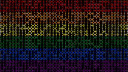 Binary code on flag of Peace or lgbt © Myvector