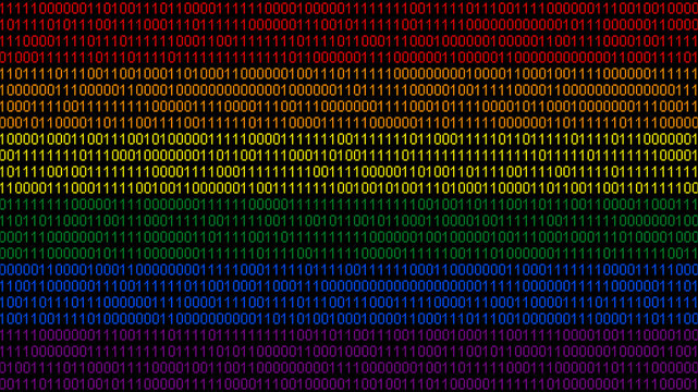 Binary code on flag of Peace or lgbt