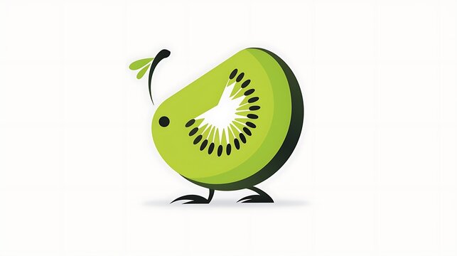 recommend clip art: Design a modern minimalistic kiwi logo icon isolated on a white background