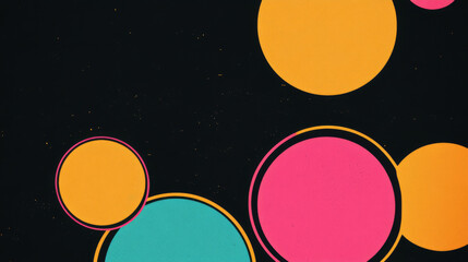Naklejka premium Abstract design with vibrant colors, featuring circles in various sizes.