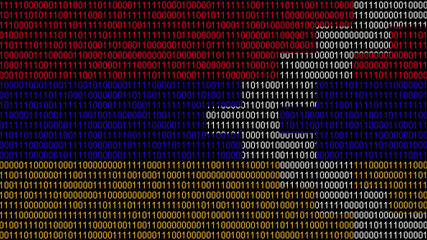 Binary code on flag of Nagorno-Karabakh Republic. Program source code or Hacker concept on Nagorno-Karabakh flag. Nagorno-Karabakh digital technology security, hacking or programming