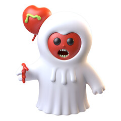 Cute Ghost Halloween 3D Render