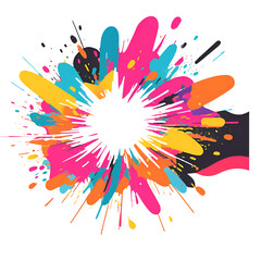 Colorful Abstract Burst: A vibrant and dynamic abstract explosion of color, creating a dynamic and eye-catching design perfect for branding, advertising, or creative projects.  