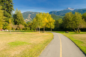 Green city park in Whistler, Vancouver, Canada.