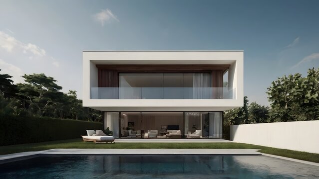 Luxury House, Modern house with garden.