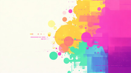 Obraz premium Abstract digital art with bright colors and geometric shapes.