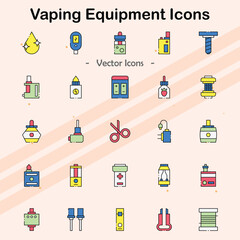 Icons related to vaping devices and accessories.