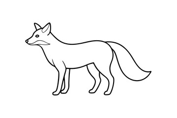 Elegant Fox Line Art Vector Illustration for Modern Design 