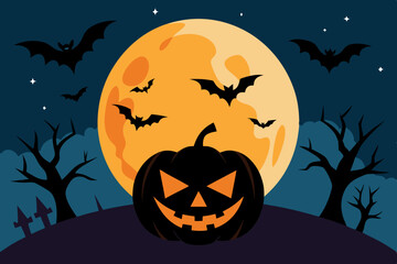 halloween background with pumpkin