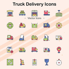 Icons showing trucks and delivery services.