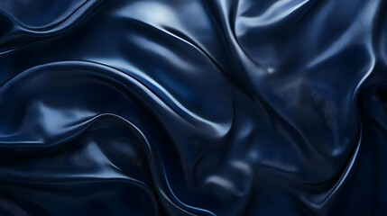 Obraz premium Abstract Background of Draped Dark Blue Fabric