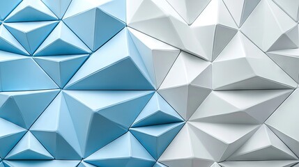   Blue and white wall with triangular patterns