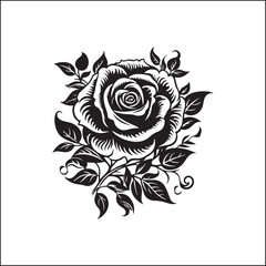 rose, flower, vector, floral, pattern, design, illustration, decoration, vintage, nature, love, art, leaf, card, ornament, pink, plant, seamless, tattoo, roses, spring, drawing, petal, blossom, valent