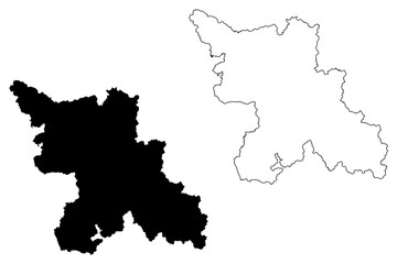 Yongin City (South Korea, Republic of Korea, ROK, Gyeonggi Province) map vector illustration, scribble sketch City of Yongin map