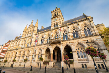 Obraz premium The Guildhall building in Northampton City and it's gothic revival architecture. England