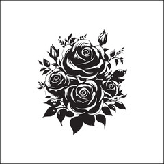 rose, flower, vector, floral, pattern, design, illustration, decoration, vintage, nature, love, art, leaf, card, ornament, pink, plant, seamless, tattoo, roses, spring, drawing, petal, blossom, valent