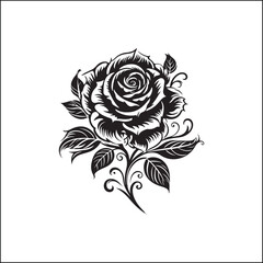 rose, flower, vector, floral, pattern, design, illustration, decoration, vintage, nature, love, art, leaf, card, ornament, pink, plant, seamless, tattoo, roses, spring, drawing, petal, blossom, valent