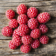 Raspberry, Fresh raspberries on a wooden surface, Raspberry fruit background, Immune system boost,...