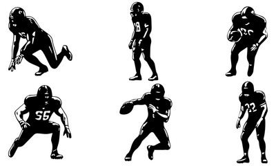 American football silhouettes