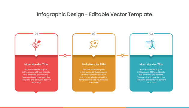 3 Step Infographics Design Template, Chart diagram, Graph, Pie chart, workflow layout, squire diagram, report, presentation design elements Editable Vector illustration, diagram in white background