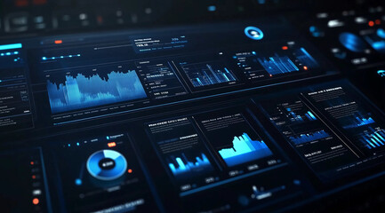 Obraz premium AI-Driven Data Analytics Automation: Big data Analytics, Business Insights, Sales, and KPI Dashboard, Data Analytics Abstract, Data Dashboard 