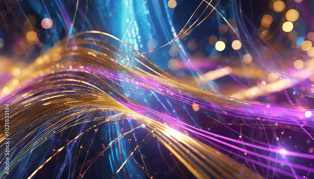 Poster abstract representation of vibrant light trails in striking colors creating a dynamic visual experie