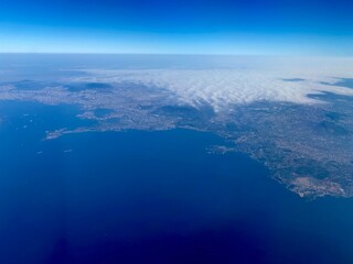 A view of Istanbul taken from an airplane