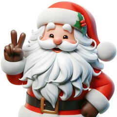 3D cartoon character Santa Claus Marry Christmas happy smile, Santa Claus's character is isolated on a white background.