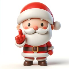 Obraz premium 3D cartoon character Santa Claus Marry Christmas happy smile, Santa Claus's character is isolated on a white background.