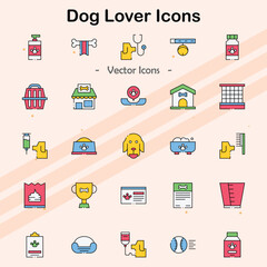 Icons representing dog lovers and pet-related activities.