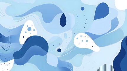 Naklejka premium Seamless Background of abstract Shapes and Textures in blue Tones. Creative Wallpaper