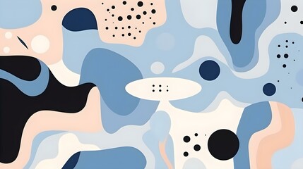 Fototapeta premium Seamless Background of abstract Shapes and Textures in blue Tones. Creative Wallpaper