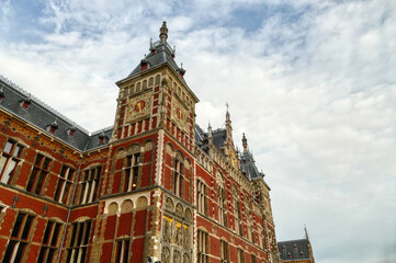 Historischer Bahnhof in Amsterdam in den Niederlanden